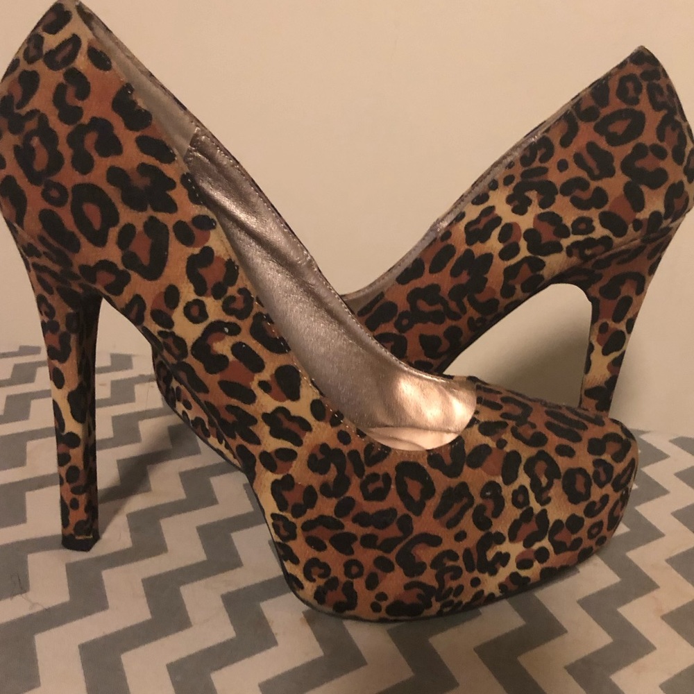 Leopard Platform Heels
